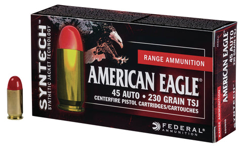 Federal AE45SJ1200 American Eagle 45 Automatic Colt Pistol (ACP) 230 GR Total Syntech Jacket 200 Bx/ 5 Cs - 200 Rounds