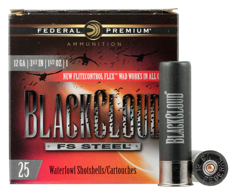 Federal PWBX1341 Black Cloud FS Steel 12 Gauge 3.50" 1 1/2 oz 1 Shot 25 Bx/ 10 Cs