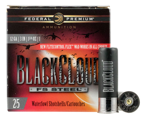 Federal PWBX1421 Black Cloud FS Steel 12 Gauge 3" 1 1/4 oz 1 Shot 25 Bx/ 10 Cs