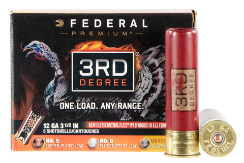Federal PTDX258567 3rd Degree Turkey 20 Gauge 3" 1-7/16 oz 5,6,7 Shot 5 Bx/ 10