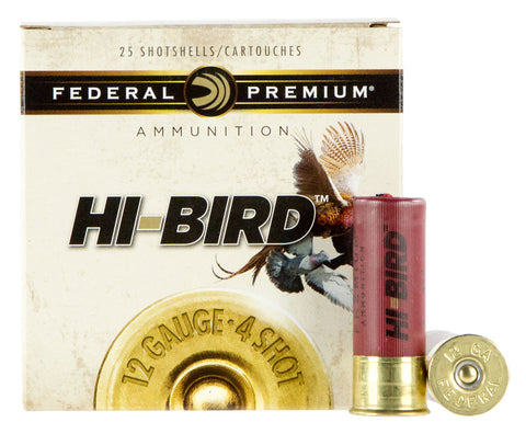 Federal HVF12H4 Premium Upland Hi-Bird 12 Gauge 2.75" 1 1/4 oz 4 Shot 25 Bx/ 10 Cs