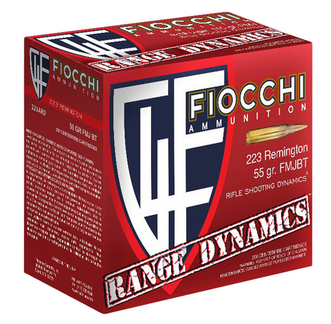 Fiocchi 223ARD10 Range Dynamics 223 Remington/5.56 NATO 55 GR Full Metal Jacket Boat Tail 100 Bx/ 10 Cs - 100 Rounds