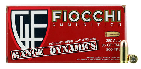 Fiocchi 380ARD10 Range Dynamics Range Pack 380 Automatic Colt Pistol (ACP) 95 GR Full Metal Jacket 100 Bx/ 10 Cs - 1,000 Rounds