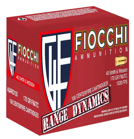 Fiocchi 40ARD100 Range Dynamics 40 Smith & Wesson (S&W) 170 GR Full Metal Jacket Truncated Cone 10 Bx/ 10 Cs - 100 Rounds