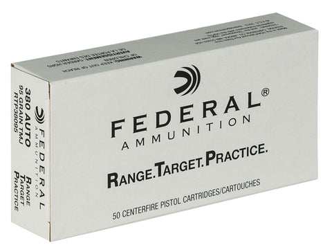 Federal RTP38095 Range and Target  380 ACP 95 gr Full Metal Jacket (FMJ) 50 Bx/ 20 Cs