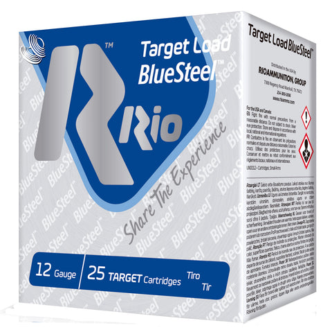 RIO AMMUNITION TLBS287 Target Load BlueSteel 12 Gauge 2.75" 1 oz 7 Shot 25 Bx/ 10 Cs