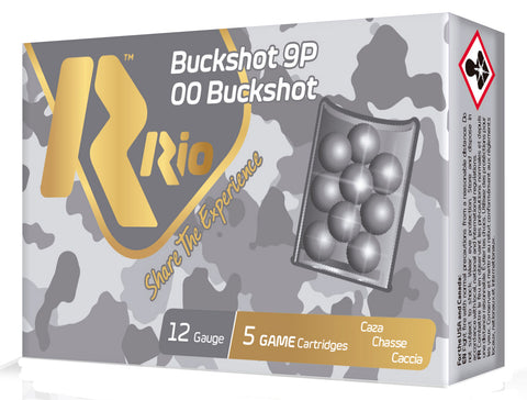RIO AMMUNITION RB129 Royal Buck  12 Gauge 2.75" Buckshot 9 Pellets 00 Buck Shot 5 Bx/ 50 Cs