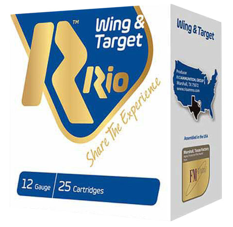 RIO AMMUNITION WT2875 Wing & Target 12 Gauge 2.75" 1 oz 7.5 Shot 25 Bx/ 10 Cs