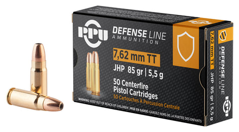 PPU PPD7T Handgun Defense 
7.62X25mm Tokarev 85 GR Jacketed Hollow Point 50 Bx/ 10 Cs