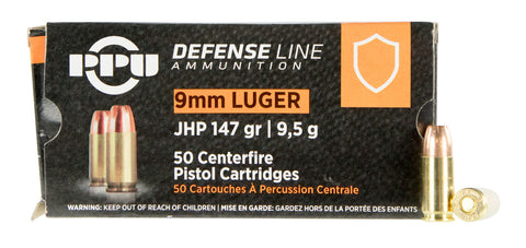 PPU PPD92 Handgun Defense 
9mm Luger 147 GR Jacketed Hollow Point 50 Bx/ 20 Cs