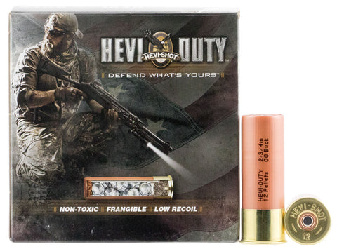 Hevishot 91025 Hevi-Duty  
12 Gauge 2.75" 12 Pellets 00 Buck Shot 25 Bx/ 10 Cs