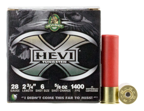 Hevishot 52806 Hevi-X  
28 Gauge 2.75" 5/8 oz 6 Shot 25 Bx/ 10 Cs