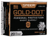 Speer Ammo 23611GD Gold Dot Personal Protection 9mm Luger +P 124 GR Hollow Point Short Barrel 20 Bx/ 10 Cs - CCI - View 1