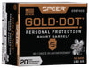 Speer Ammo 23974GD Gold Dot Personal Protection 
40 Smith & Wesson 180 GR Hollow Point Short Barrel 20 Bx/ 10 Cs - CCI - View 1