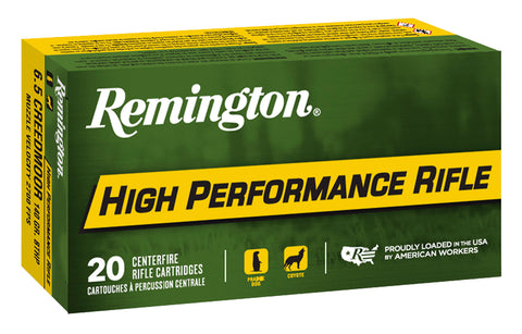 Remington Ammunition 27671 High Performance  
6.5 Creedmoor 140 GR Boat Tail Hollow Point 20 Bx/ 10 Cs