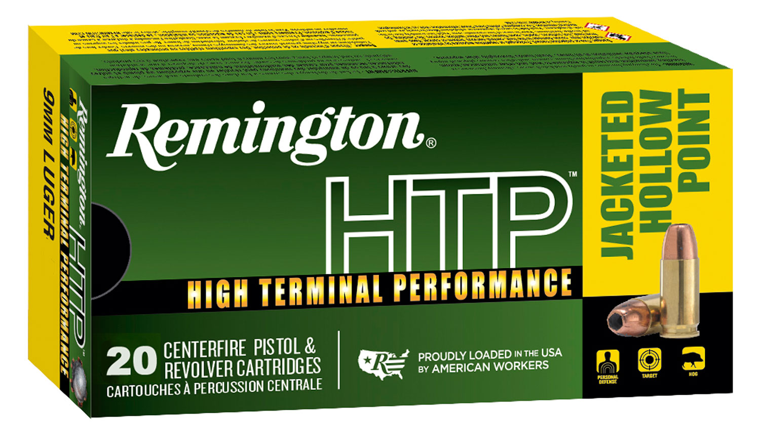 9mm Ammo - Remington Ammo High Terminal Performance Luger JHP Remington High Terminal Performance Luger JHP Ammo