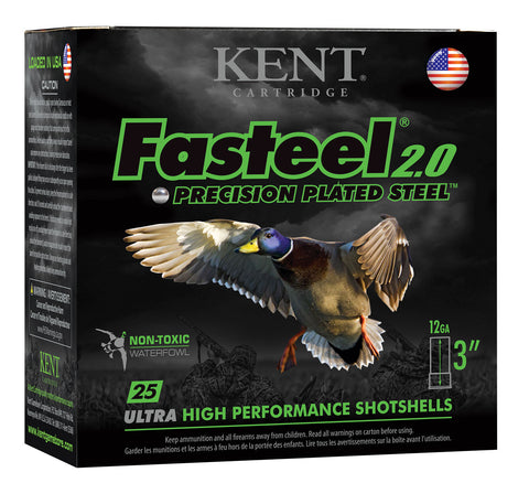 Kent Cartridge K123FS403 Fasteel Waterfowl 12 Gauge 3" 1-3/8 oz 3 Shot 25 Bx/ 10 Cs