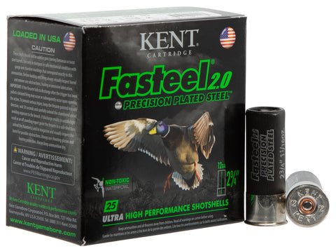 Kent Cartridge K122FS302 Fasteel 2.0 12 Gauge 2.75" 1-1/16 oz 2 Shot 25 Bx/ 10 Cs