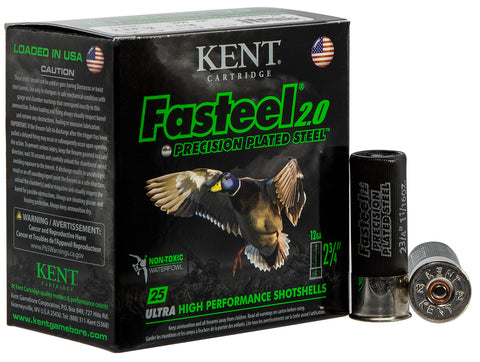 Kent Cartridge K122FS304 Fasteel 2.0 12 Gauge 2.75" 1-1/16 oz 4 Shot 25 Bx/ 10 Cs