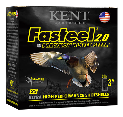 Kent Cartridge K203FS244 Fasteel 2.0 20 Gauge 3" 7/8 oz 4 Shot 25 Bx/ 10 Cs
