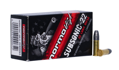 NORMA AMMUNITION (RUAG) 2400065 Subsonic  22 Long Rifle (LR) 40 GR SubSonic Lead Hollow Point 50 Bx/ 100 Cs - 50 Rounds