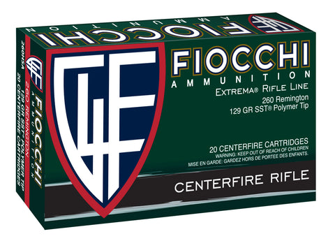 Fiocchi 260HSA   
260 Remington 129 GR SST 20 Bx/ 10 Cs