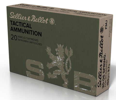 Sellier & Bellot SB3006M2 Rifle  30-06 Springfield 150 gr Full Metal Jacket (FMJ) 20 Bx/ 20 Cs