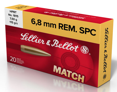 Sellier & Bellot SB68D Rifle  6.8 SPC 115 gr Hollow Point Boat Tail 20 Bx/ 30 Cs