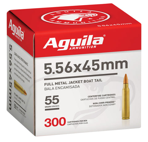 Aguila 1E556126 Rifle  5.56 NATO 55 gr Full Metal Jacket Boat Tail (FMJBT) 300 Bx/ 4 Cs