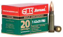 Barnaul Ammo 762X39FMJ123 Rifle  7.62x39mm 123 gr Full Metal Jacket (FMJ) 20 Bx/ 25 Cs