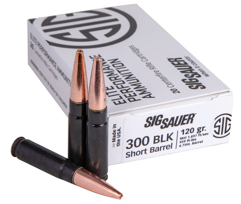 Sig Sauer E300H1SBR20 Elite Copper Duty  300 Blackout 120 gr Copper Solid 20 Bx/ 10 Cs