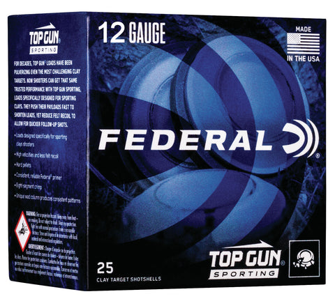 Federal TGSF12875 Top Gun Sporting 12 Gauge 2.75" 1 oz 7.5 Shot 25 Bx/ 10 Cs