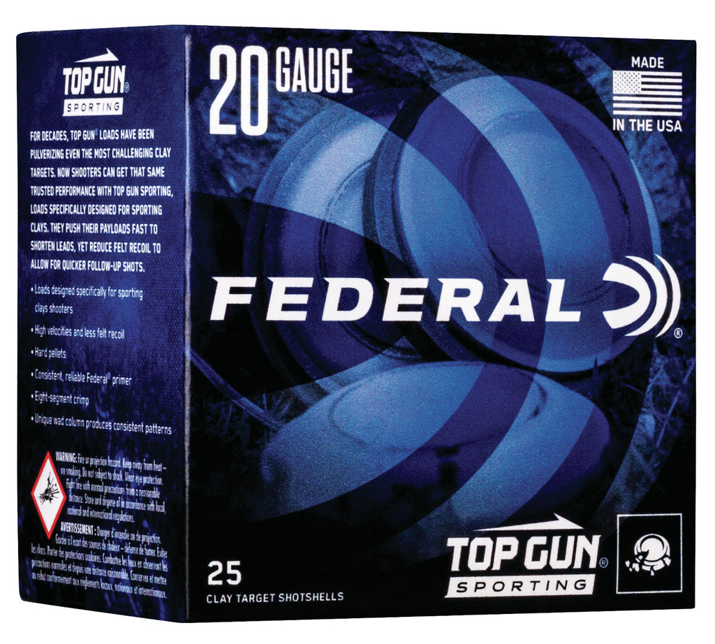 Federal TGS2248 Top Gun Sporting 20 Gauge 2.75" 7/8 oz 8 Shot 25 Bx/ 10 Cs