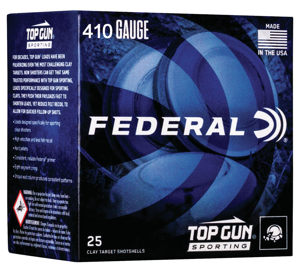 Federal TGS4121475 Top Gun Sporting 410 Gauge 2.50" 1/2 oz 7.5 Shot 25 Bx/ 10 Cs