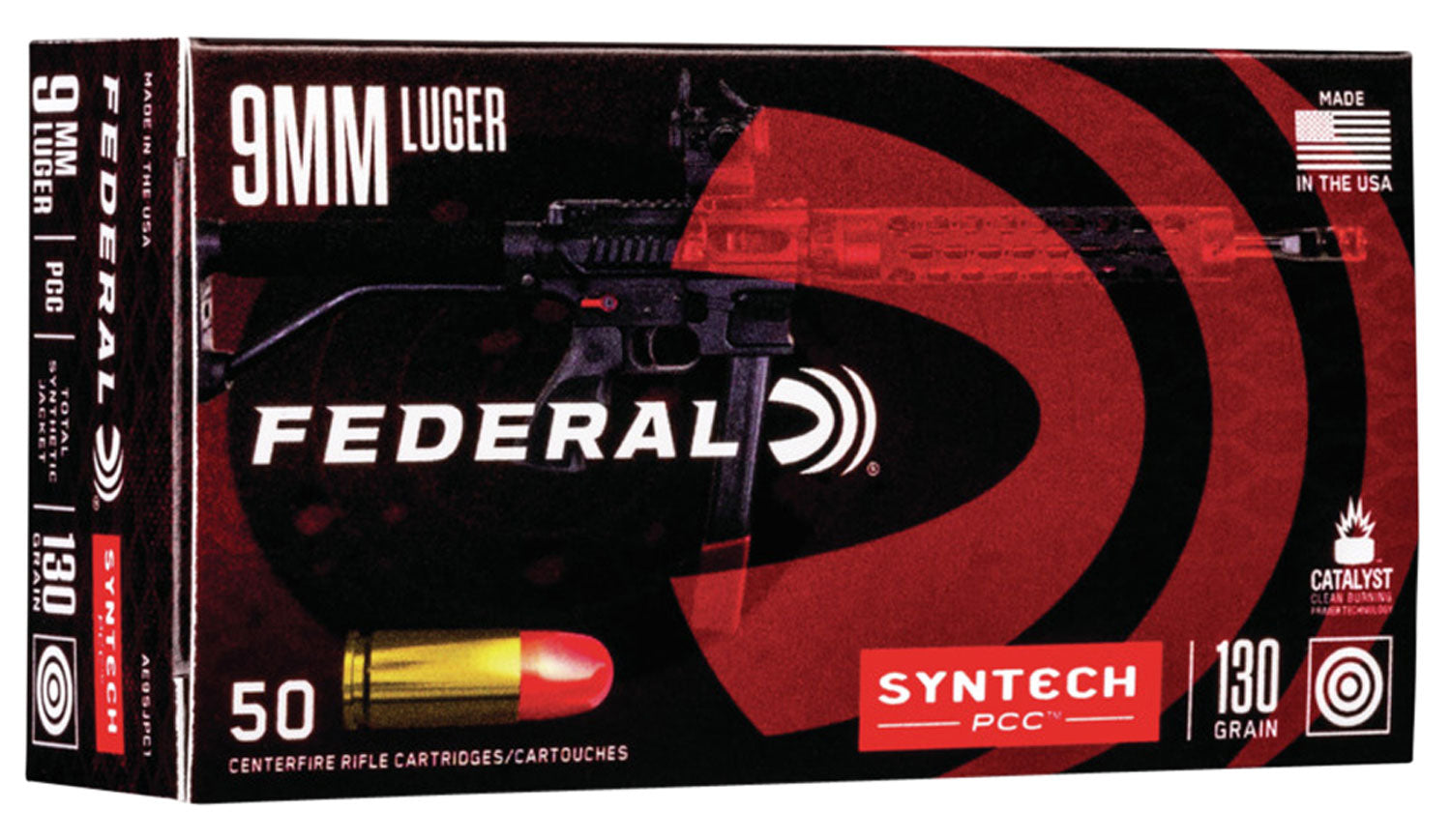 Federal American Eagle Luger Total Syntech Jacket Flat Nose TSJFN Ammo