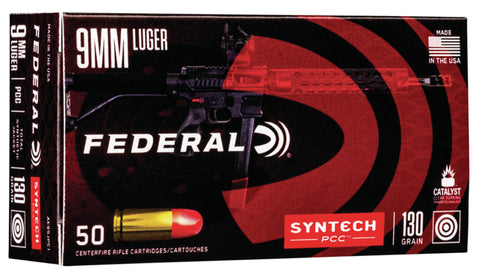 Federal AE9SJPC1 American Eagle  9mm Luger 130 gr Total Syntech Jacket Flat Nose (TSJFN) 50 Bx/ 10 Cs