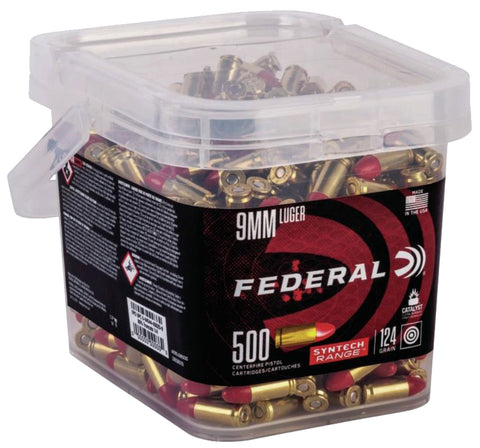 Federal AE9SJ2B500 American Eagle  9mm Luger 124 gr Total Syntech Jacket Round Nose (TSJRN) 500 Bx/ 2 Cs