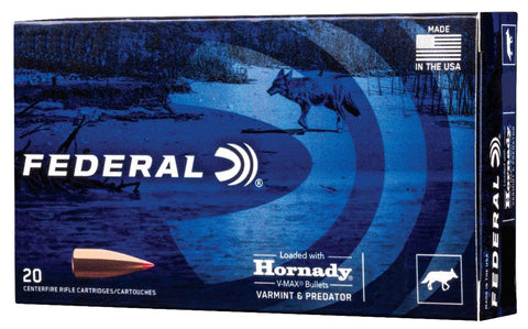 Federal V22250VM40B Varmint & Predator  22-250 Rem 40 gr Hornady V-Max (VMX) 20 Bx/ 10 Cs