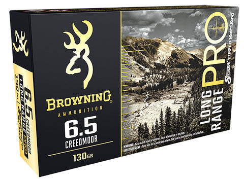Browning Ammo B192500651 Long Range Pro  6.5 Creedmoor 130 gr Sierra MatchKing BTPT 20 Bx/ 10 Cs