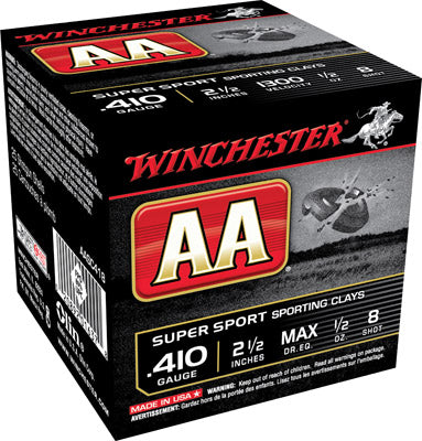 Winchester Ammo AASC418 AA Super Sport 410 Gauge 2.5" 1/2 oz 8 Shot 25 Bx/ 10 Cs