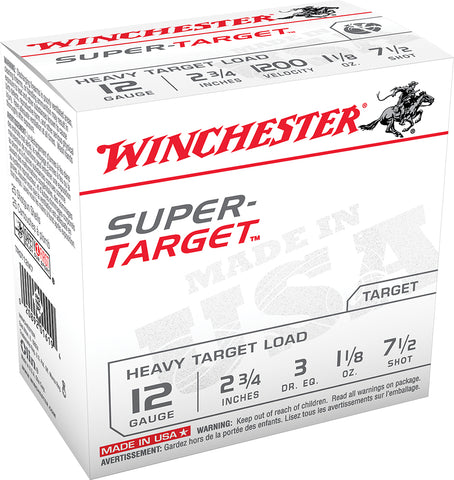 Winchester Ammo TRGT12M7 Super Target Heavy 12 Gauge 2.75" 1 1/8 oz 7.5 Shot 25 Bx/ 10 Cs