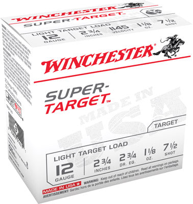 Winchester Ammo TRGT127 Super Target Light Target Load 12 Gauge 2.75" 1 1/8 oz 7.5 Shot 25 Bx/ 10 Cs