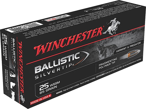 Winchester Ammo SBST25WSS Supreme  25 WSSM 85 gr Ballistic Silvertip 20 Bx/ 10 Cs