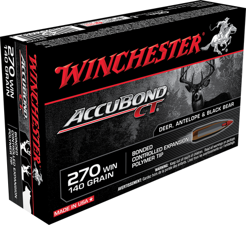 Winchester Ammo S270CT Supreme 270 Winchester 140 GR AccuBond CT 20 Bx/ 10 Cs