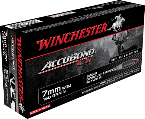 Winchester Ammo S7MMWSMCT Supreme 7mm Winchester Short Magnum 160 GR AccuBond CT 20 Bx/ 10 Cs