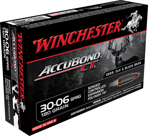 Winchester Ammo S3006CT Supreme 30-06 Springfield 180 GR AccuBond CT 20 Bx/ 10 Cs