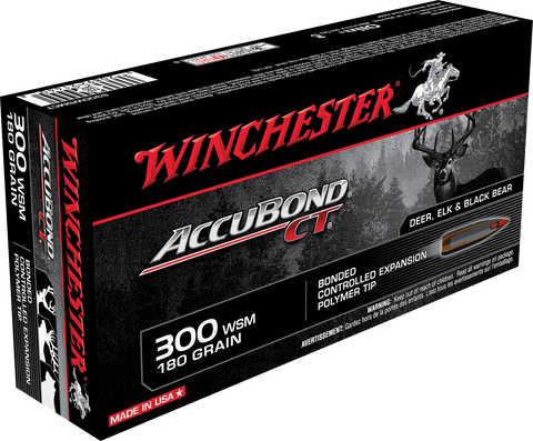 Winchester Ammo S300WSMCT Supreme 300 Winchester Short Magnum 180 GR AccuBond CT 20 Bx/ 10 Cs