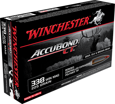 Winchester Ammo S338CT Supreme 338 Winchester Magnum 225 GR AccuBond CT 20 Bx/ 10 Cs