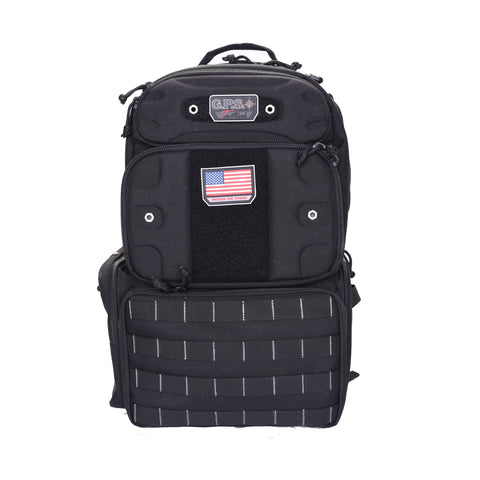 GPS Tactical Range Backpack Tall-Holds 4 Handguns-Black