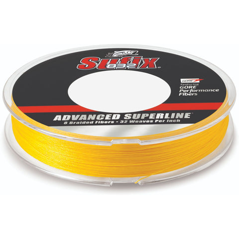 Sufix Advanced Superline 832 Braid 50 lb HiVis Yellow 300 yd